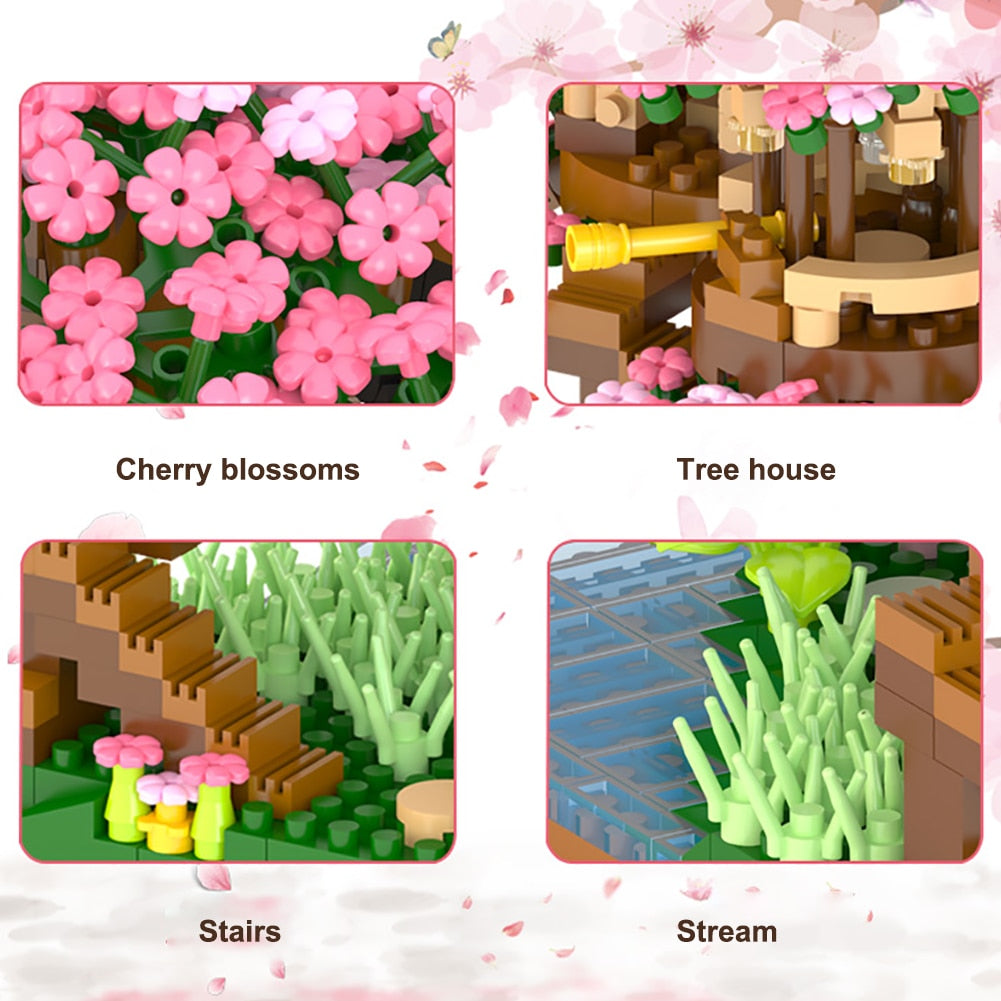 Sakura Cherry Blossom Tree House Nano Building Set