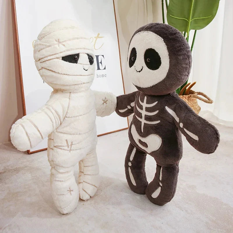 Scary Skeleton and Mummy Halloween Plushies