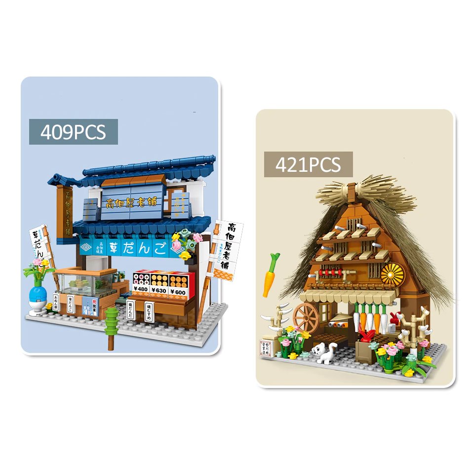 Shirakawa-go Dori Street Japanese Stores Building Sets - Limited Stock