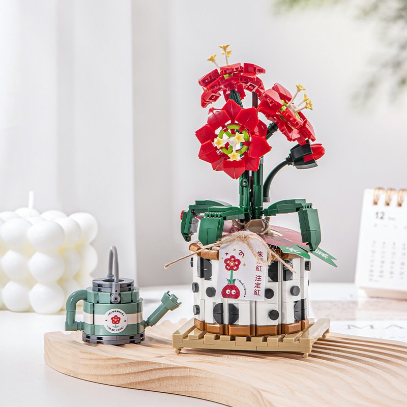 Strawberry Pot & Red Flower Micro Building Blocks