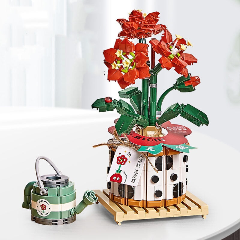 Strawberry Pot & Red Flower Micro Building Blocks