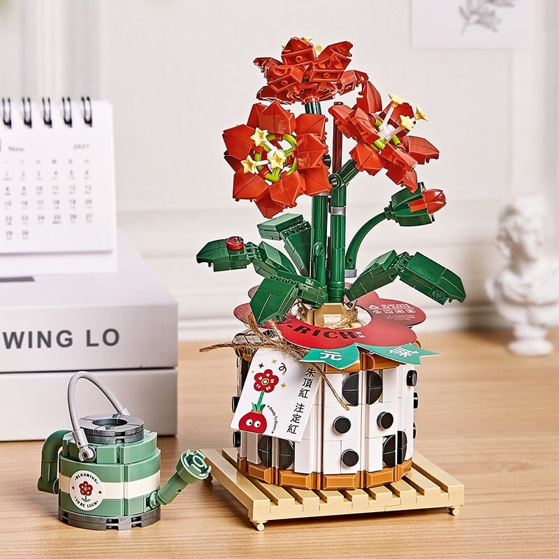 Strawberry Pot & Red Flower Micro Building Blocks