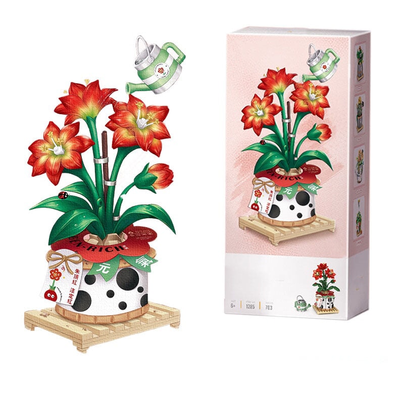 Strawberry Pot & Red Flower Micro Building Blocks