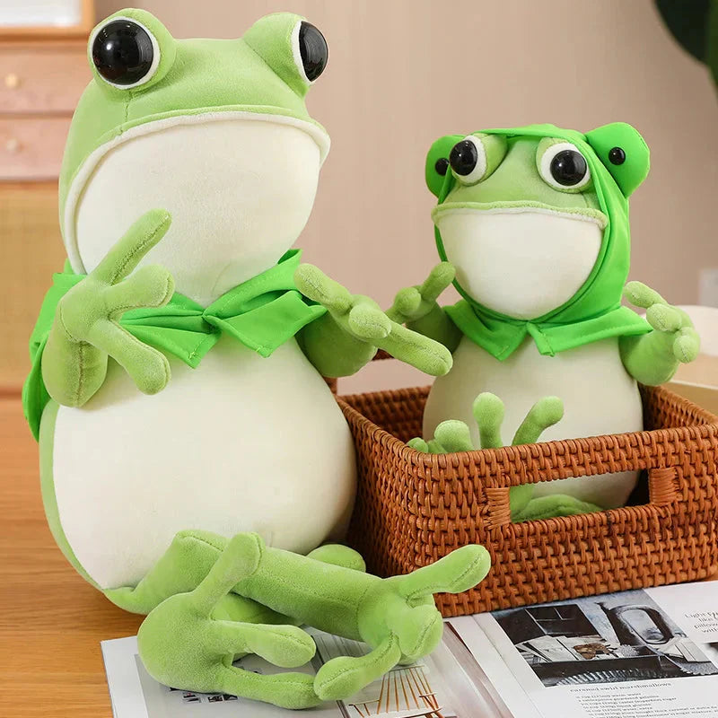 Tito the Funny Green Frog Plush with Hat