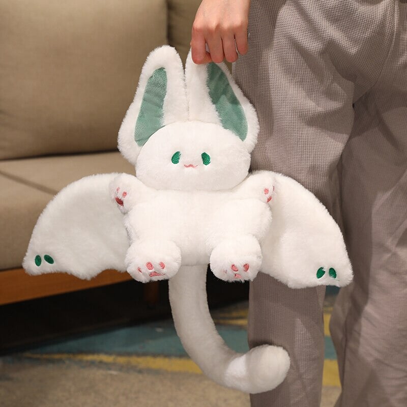White Kawaii Fluffy Bat Plushie