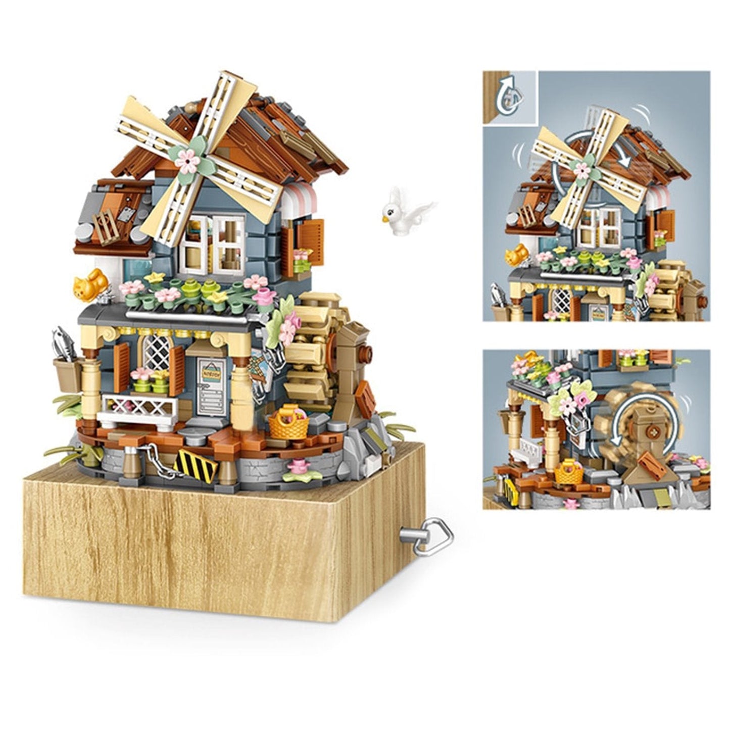 Windmill Country House Music Box Nano Building Blocks