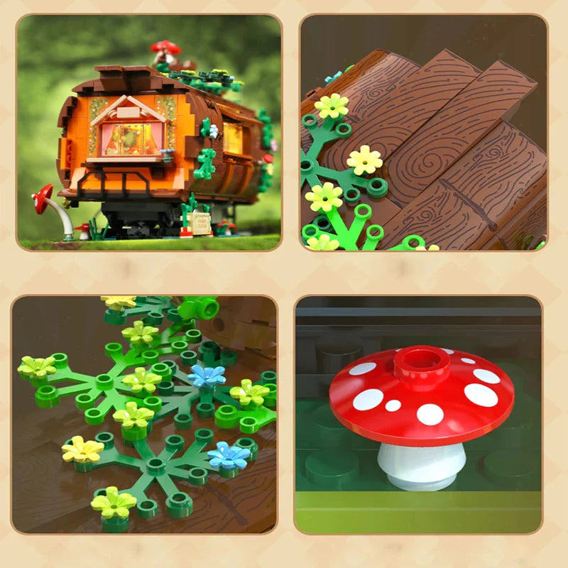 Wooden Train Carriage Home Building Blocks