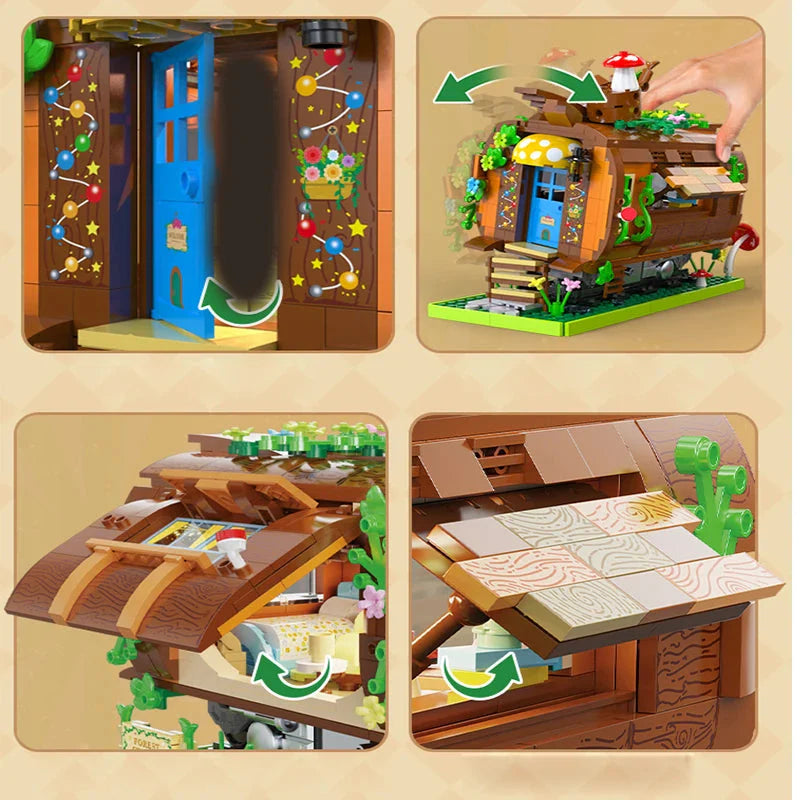 Wooden Train Carriage Home Building Blocks