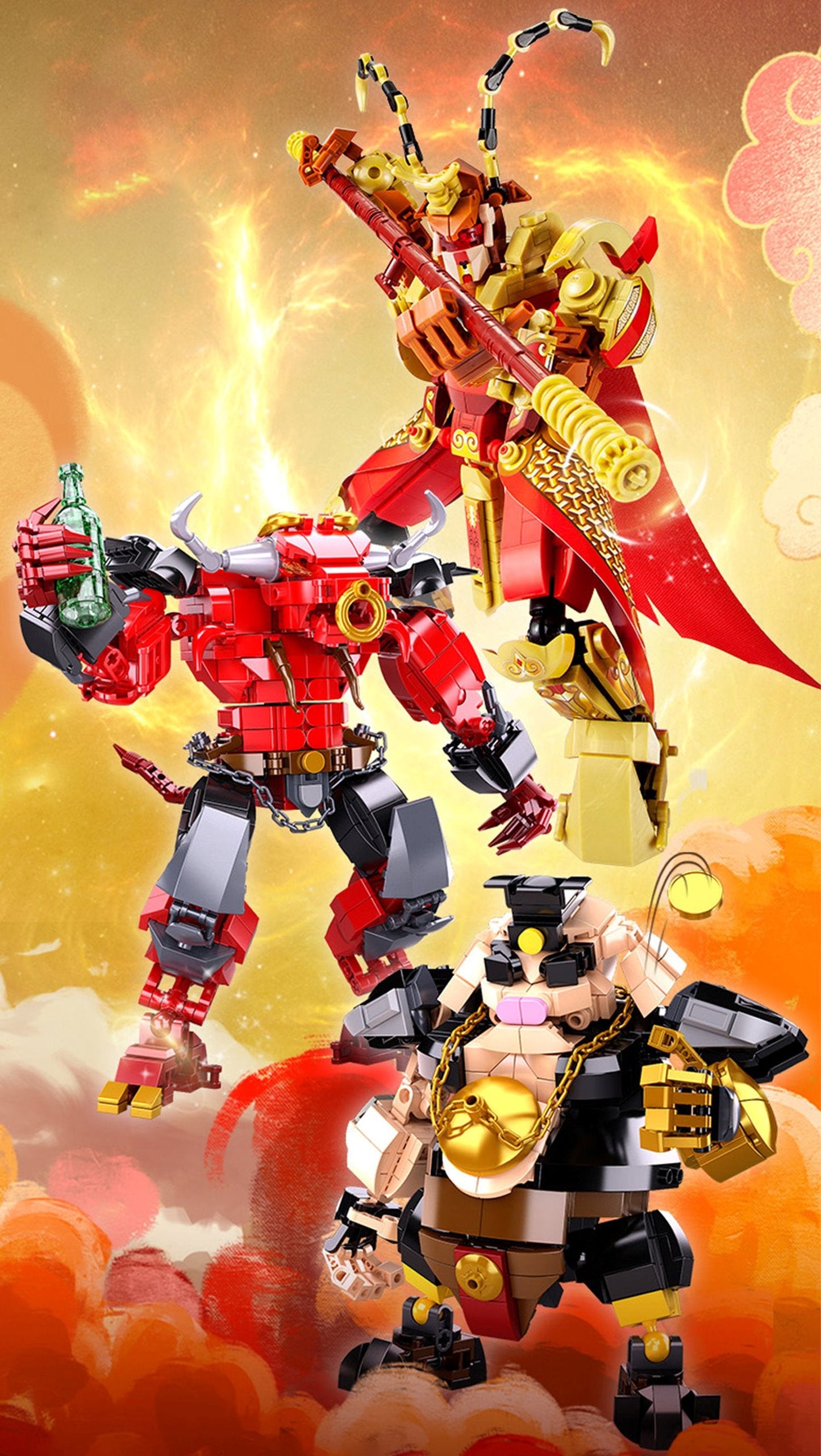 Wukong Monkey Bull Pig Mecha Warriors Building Blocks