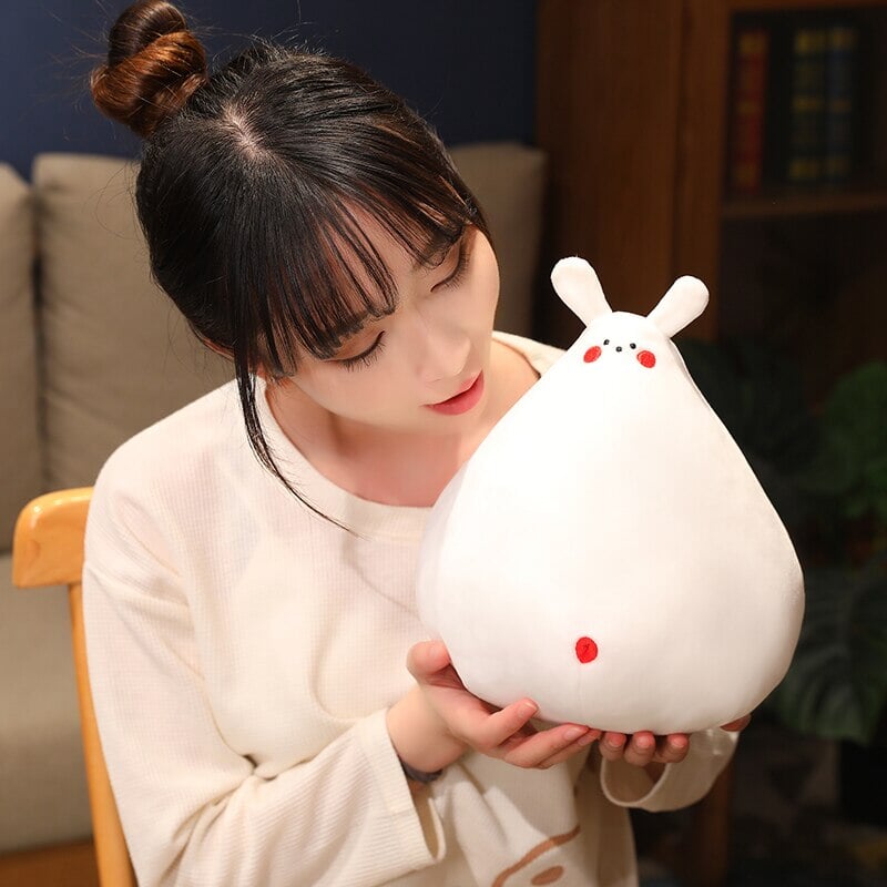 Zuki the White Bunny Plushie with Mini Face