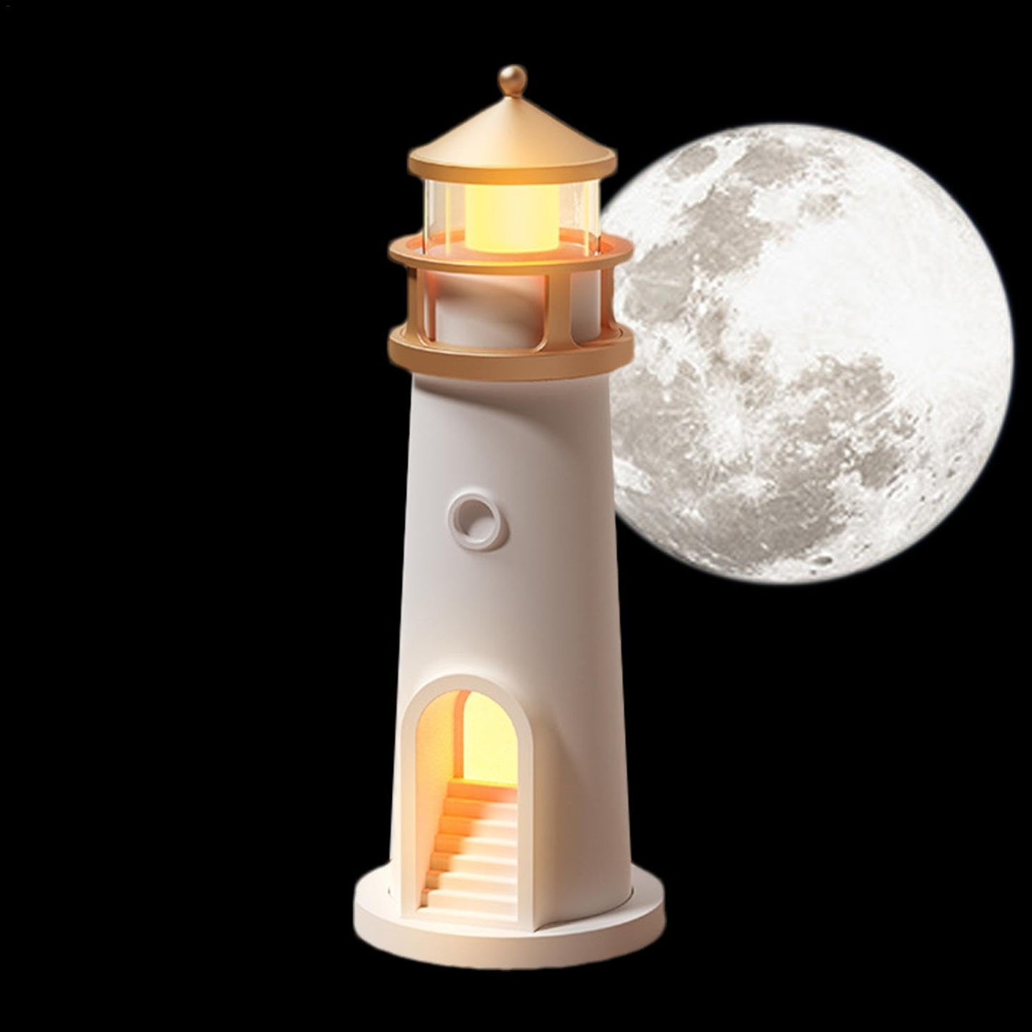 Lighthouse Moon Projection Lamp – Dimmable Bluetooth Ambient Light with Motion Sensor, Perfect for Nighttime Serenity & Christmas Gifting