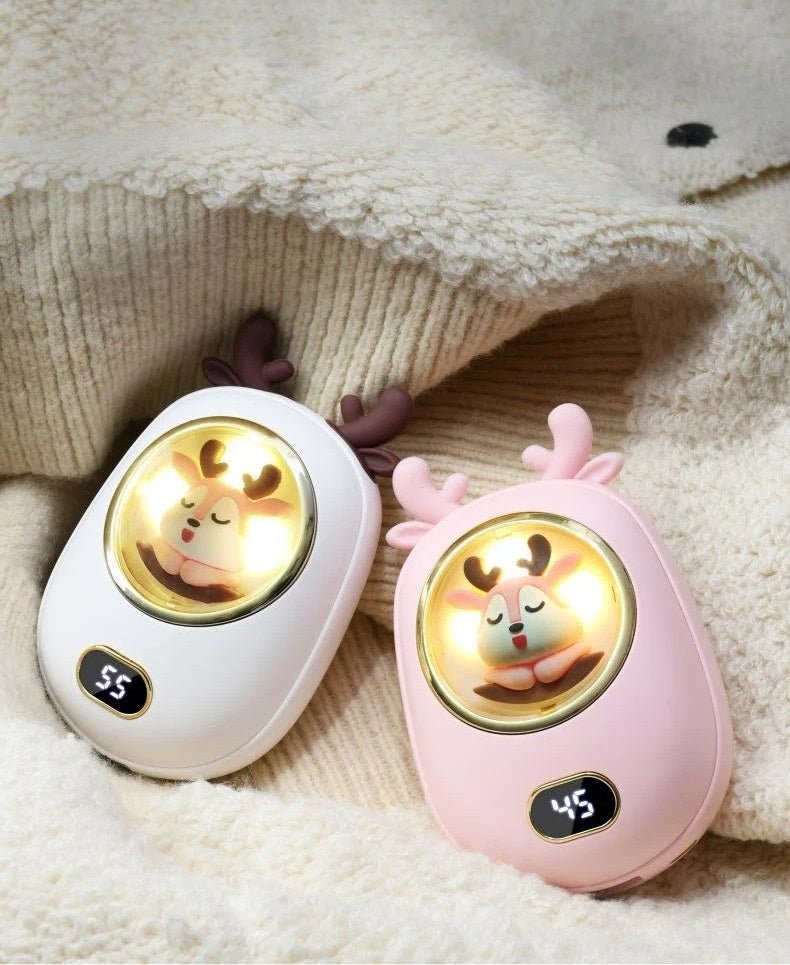 Portable Hand Warmers & Power Bank – 2-in-1 Device with 10,000mAh Battery with Temperature Display, Adjustable Heat, Perfect Christmas Gift