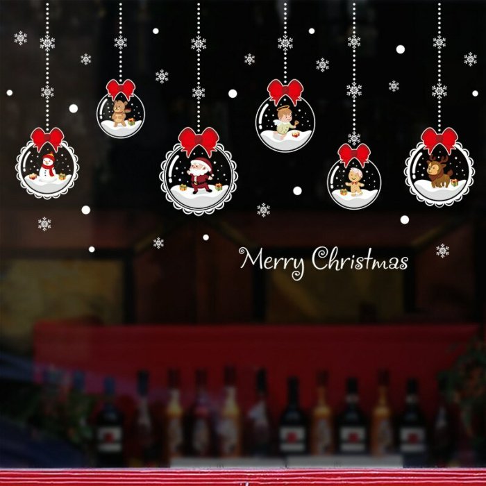 Removable Christmas Glass Stickers - Removable Self Adhesive Wall Stickers