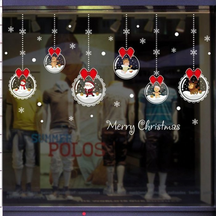 Removable Christmas Glass Stickers - Removable Self Adhesive Wall Stickers