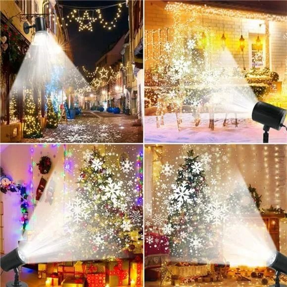 Snowflake Projector LED Christmas Light - Christmas Projector Lights for Indoor Outdoor Christmas, Wedding and Yard Decor