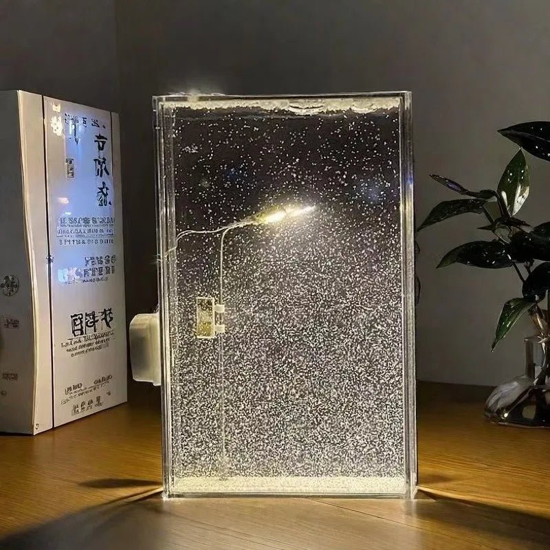Snowy Scene Night Lights – DIY Christmas Street Lamp with Flowing Snow Effect for Magical Holiday Desktop Décor