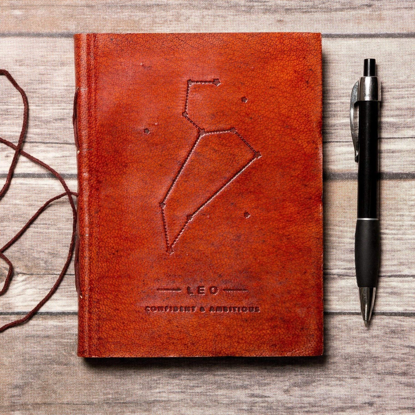 Leo Zodiac Handmade Leather Journal