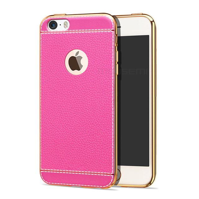 Luxury Plating TPU Leather Case - Protects Against Fingerprints and Scratches