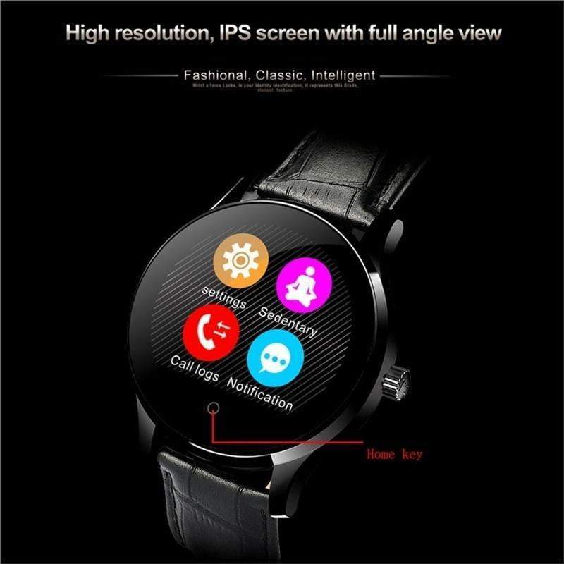 K88H Smartwatch MTK2502 Bluetooth Smart Watch Heart Rate Monitor Pedometer Dial for Android IOS