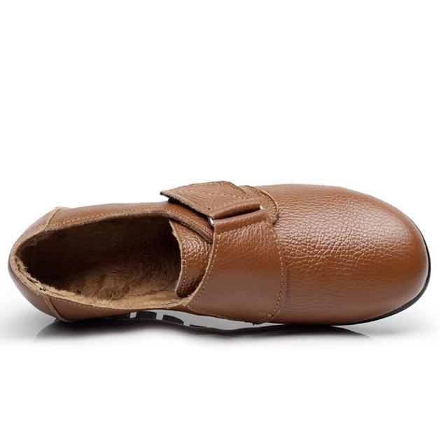 Women Flats Leather Shoes Moccasins Mother Loafers