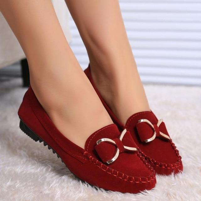 Fashion Women Ballet Shoes Single Bow Flats Driving Shoes