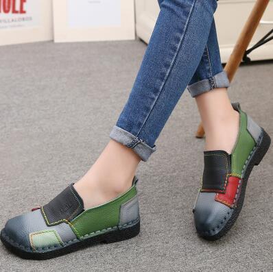 Women Shoes Women Loafers Patches stitching Flat Shoes