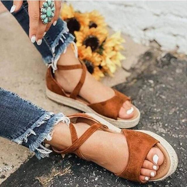 Women Sandals Peep Toe Design Roman Sandals