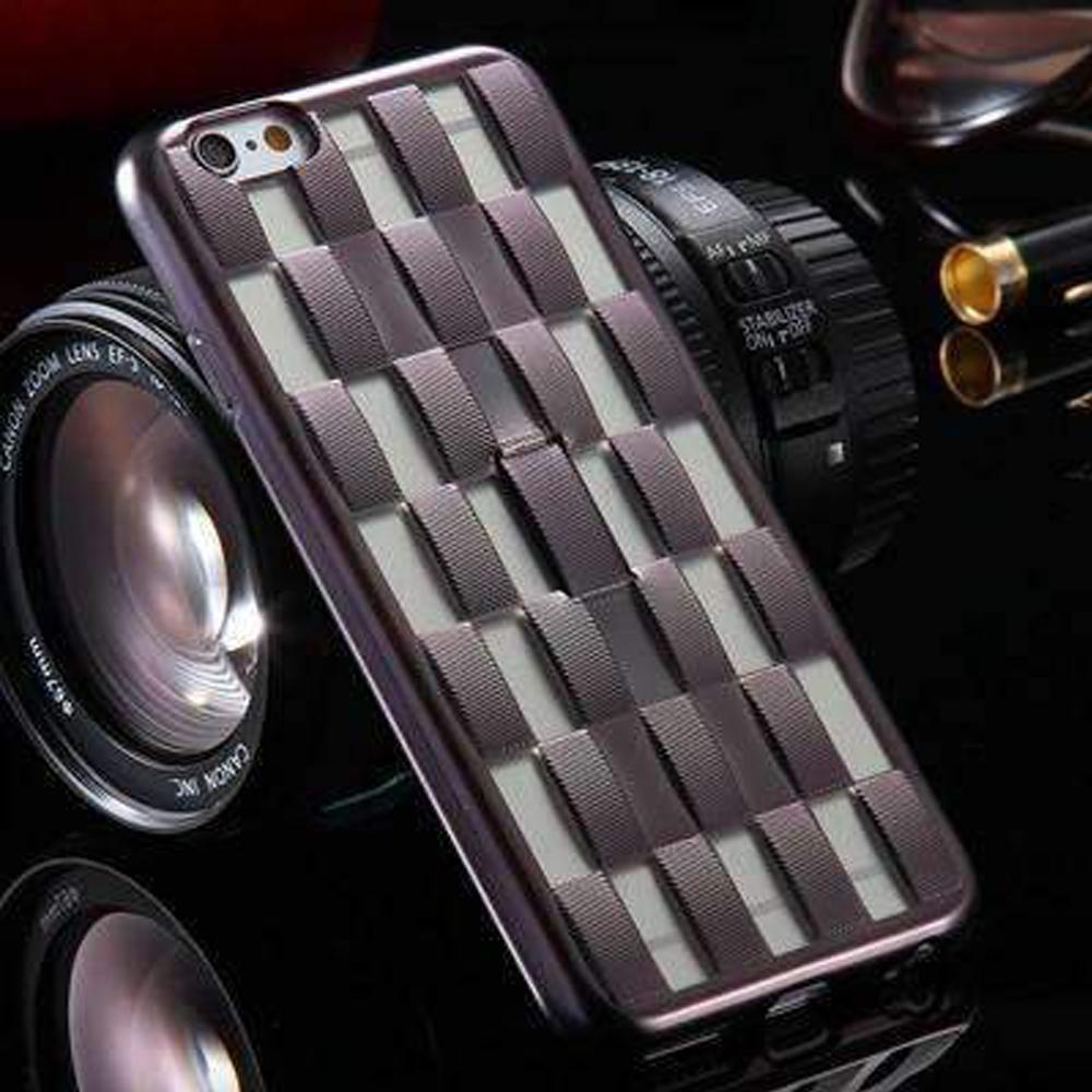 Case For iPhone 6 6s Plus Luxury 3D Weave Pattern Stand Holder Thin Phone