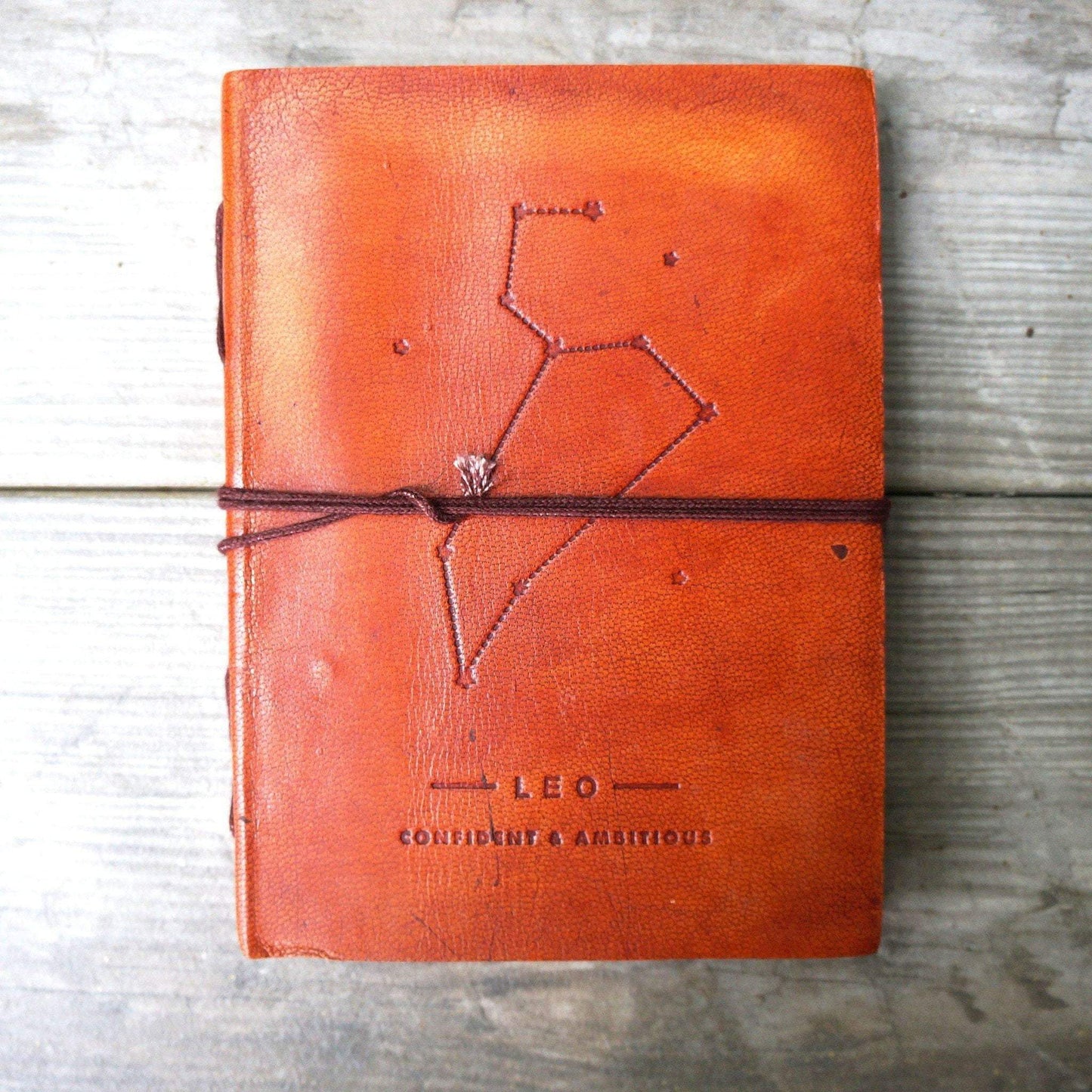 Leo Zodiac Handmade Leather Journal