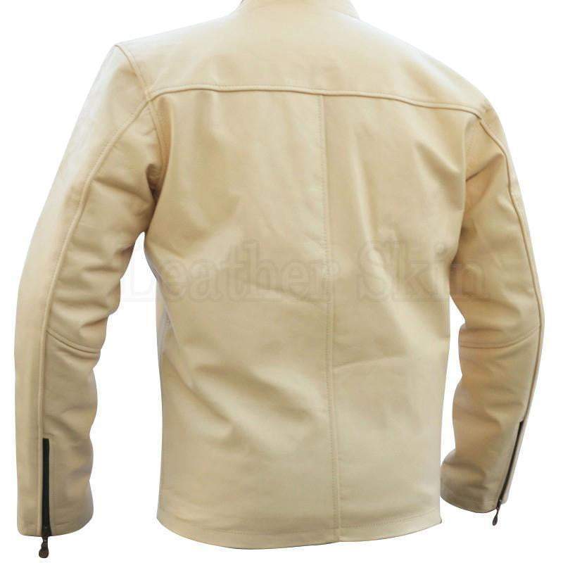 White Red Blue Biker Leather Jacket