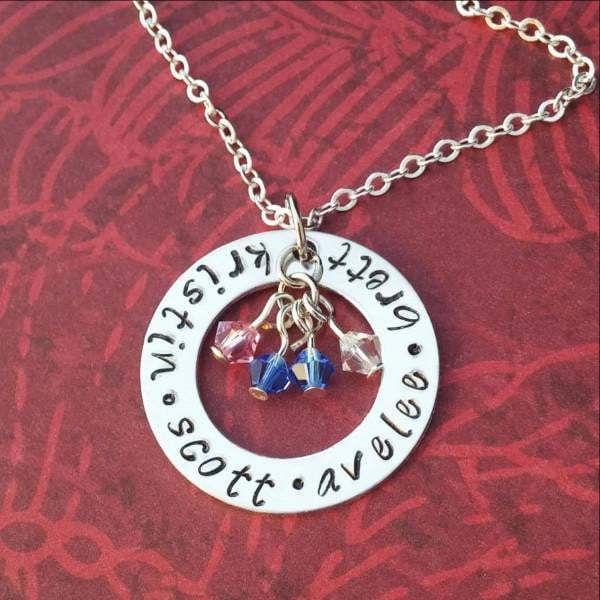 Personalized Necklace With Kids Names and Birthstones