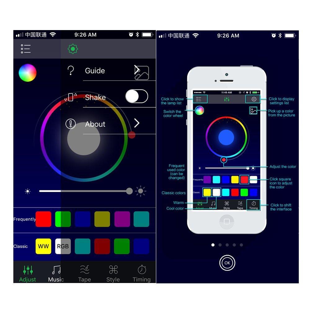 5 in 1 6.2M RGB LED Light Sound Active Car Interior Light