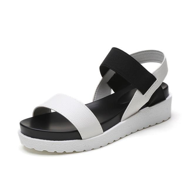 Women Sandals Shoes Peep-toe Slip On Flat Sandals For Woman