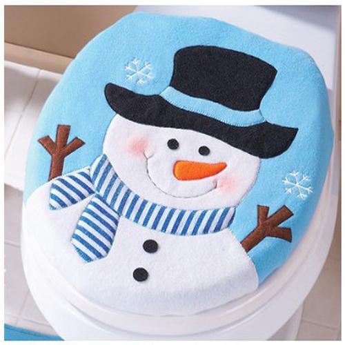 Christmas Decoration Snowman Toilet Lid Cover