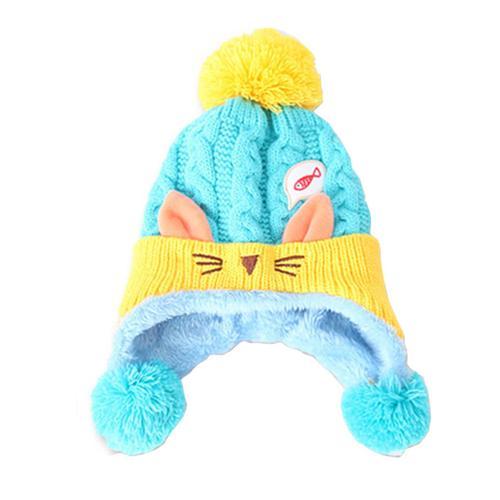 Cute Fur Knitted Baby Cap