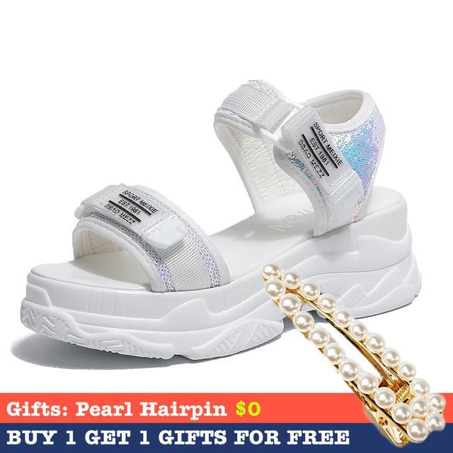 High Heeled Sandals Female Women Thick Bottom Shoes