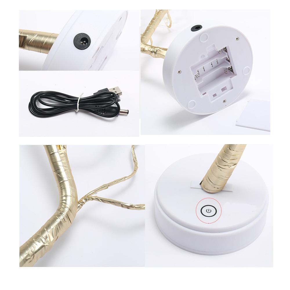 Icool LED Copper Wire Tree Shape Night with Touch Sensor Switch Decoration Battery USB Led Table Lamp Table Light