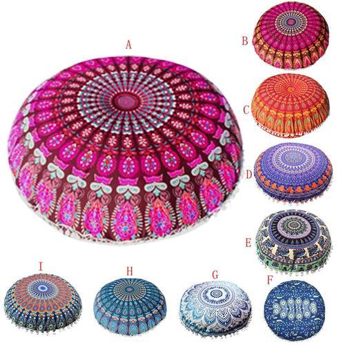 Round Mandala Throw Pillow