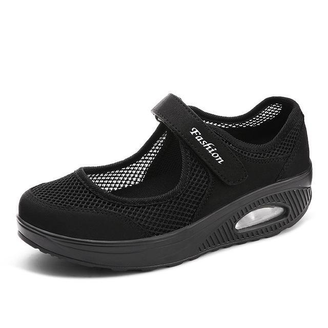 Fashion Women Flats Platform Shoes Breathable Mesh Casual Shoes