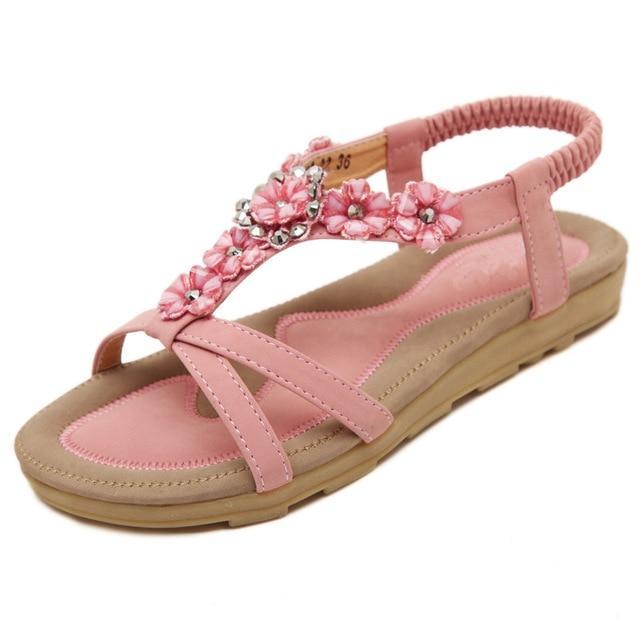 Sweet Womens Flowers Flat Sandals