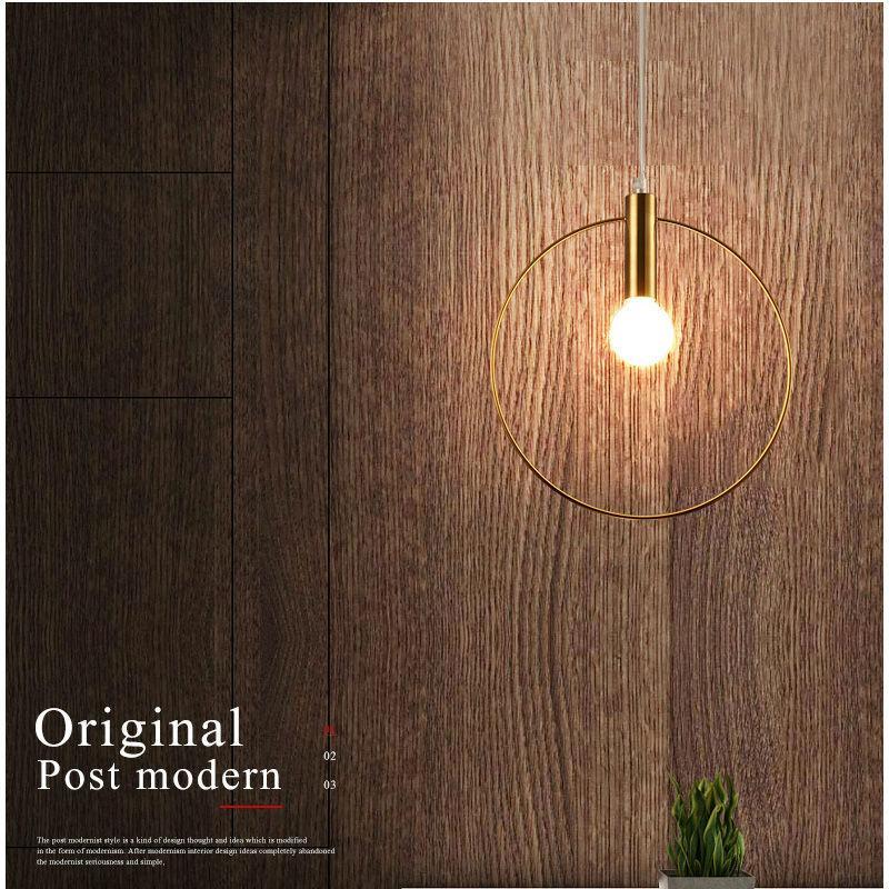 Gold Metal Ring Pendant Light