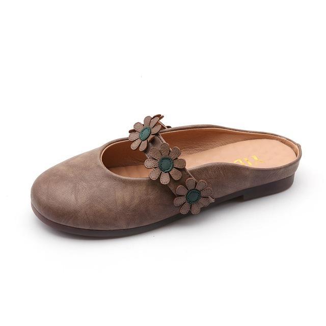New Women Shoes Woman Leather Flat Shoes Fashion flowers Loafers