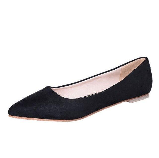 New Women Suede Flats Fashion High Quality Basic Mixed Colors Pointy Toe Ballerina Ballet Flat Slip On Shoes