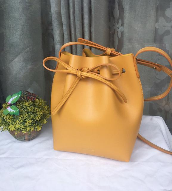 MANSURSTUDIOS bucket bag, mansur women split leather shoulder bag