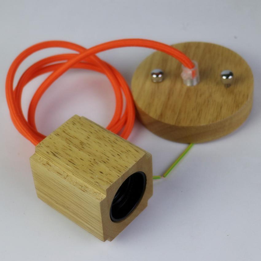 Industrial Wood Pendant Light