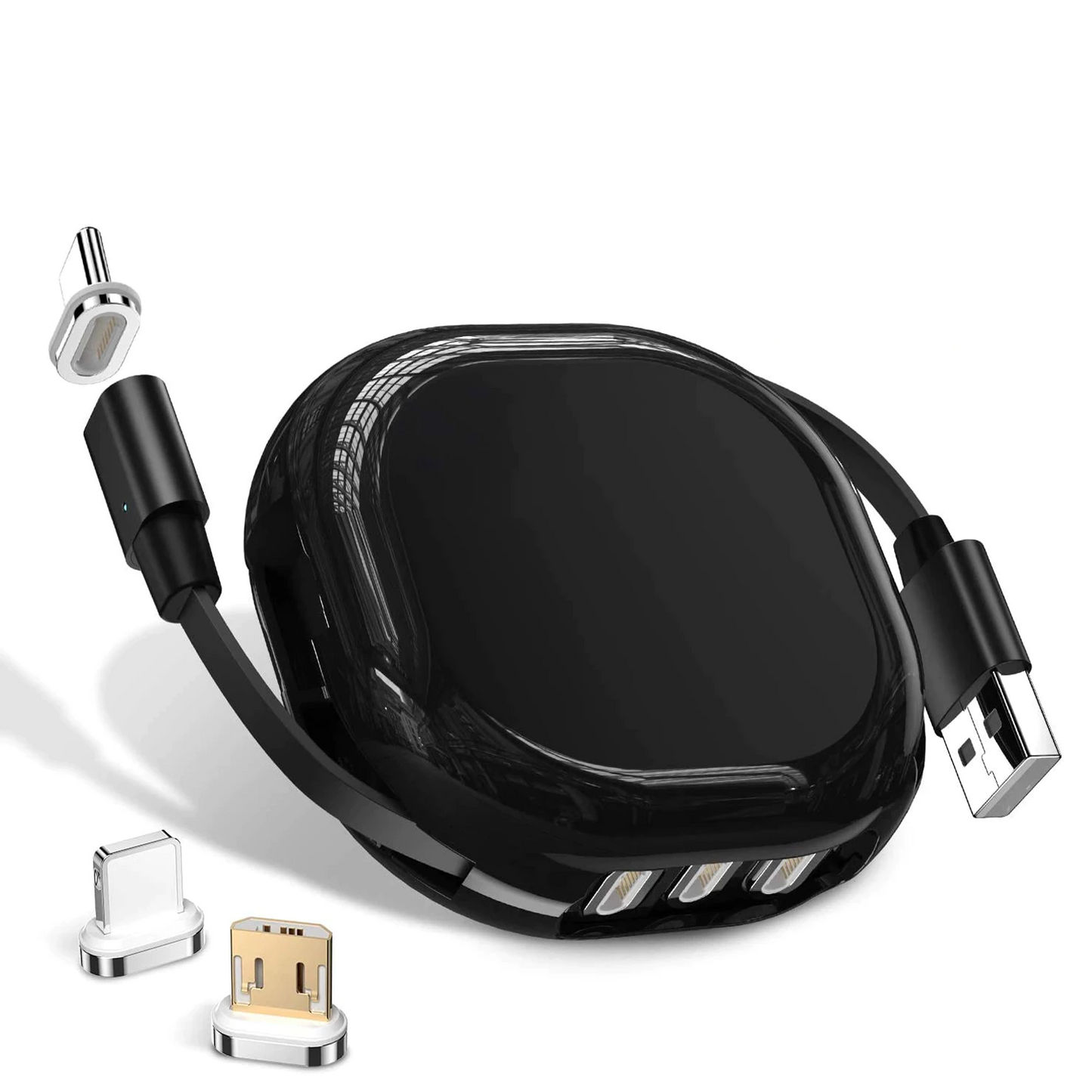 Retractable USB Cable for iPhone Android- Compact USB Cable