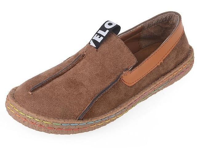 Women Loafers Shoes Round Toe Casual Pattern Lady Flats Wide Shallow Slip-on Shoes