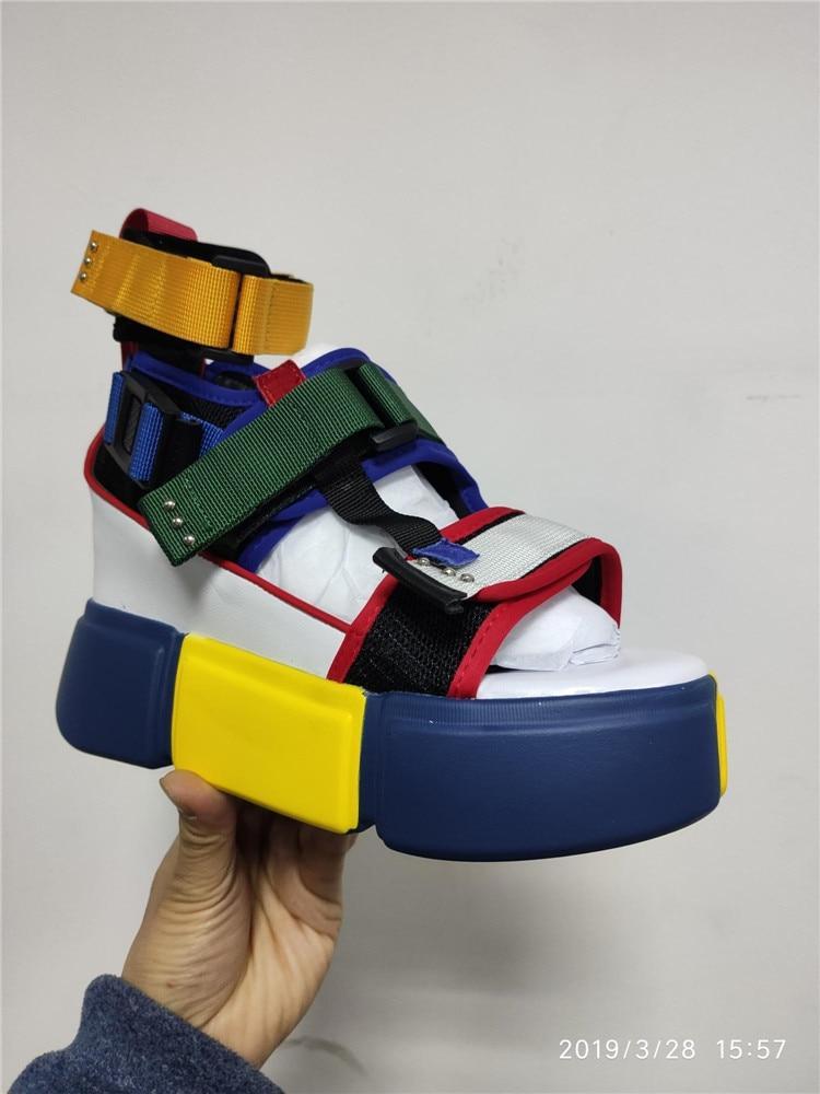 Blue Sandals Platform Women Ladies Casual Shoes