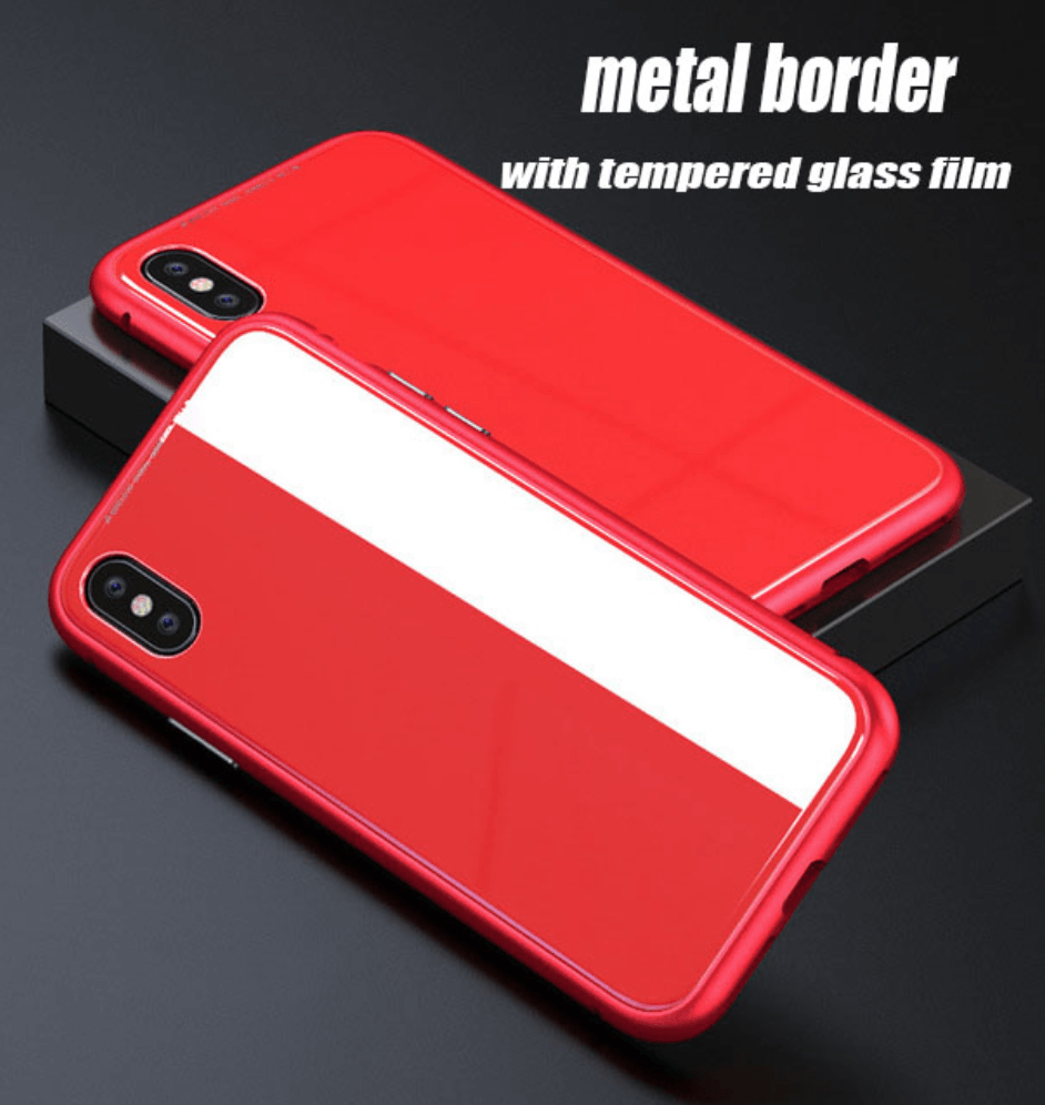iPhone Magnetic Adsorption Case With Tempered Glass