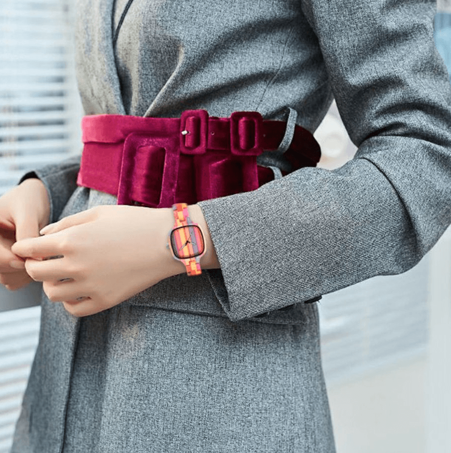 Colorful Bamboo Wooden Watch - Bracelet-style Wristwatch